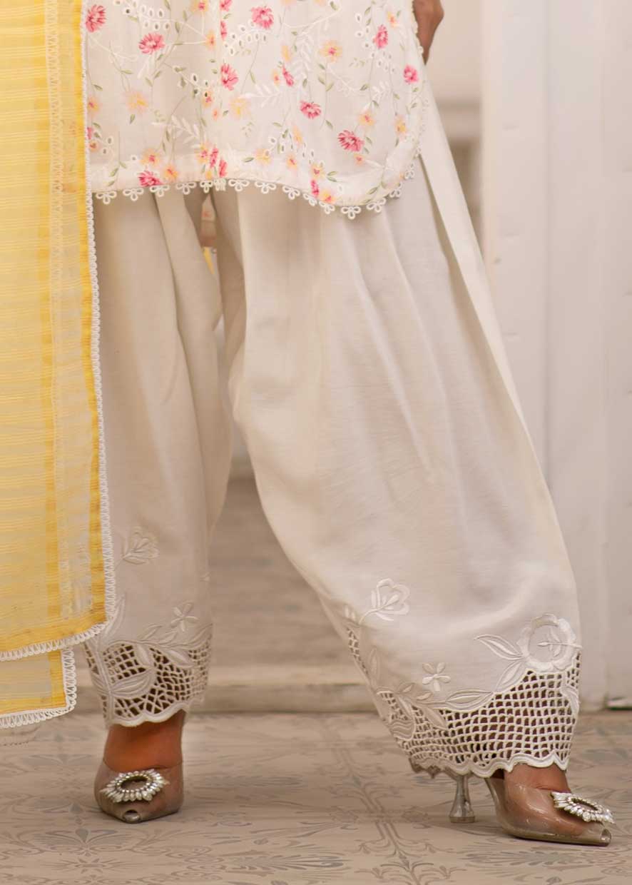 Farsi Shalwar - Ivory Blossom
